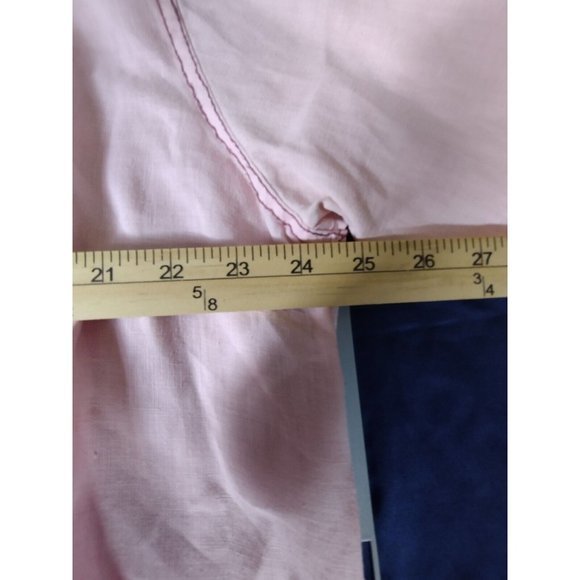 🔥Margaritaville Rare Men's XL Long Sleeve Pink 100% Linen 👀Embroidered Shirt - Picture 7 of 7